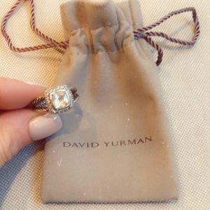 David Yurman Petite Albion White Topaz Size 5.5